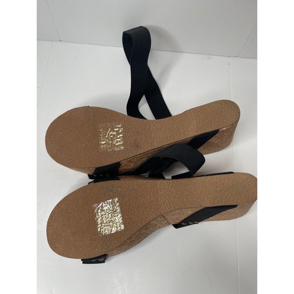 Justfab women's sandals wedge heel black size 11 - Picture 7 of 8